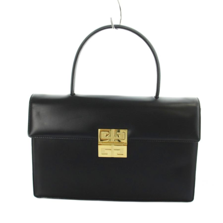 美品 GIVENCHY ヴィンテージ レザーハンドバッグ 4G ゴールド金具