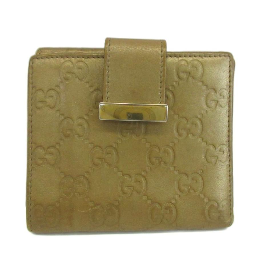 美品‼️ GUCCI グッチ　二つ折財布　グッチシマ GG柄　レザー　ロゴ金具 GUCCI（グッチ） グッチシマ 財布 二つ折り レザー Wホック GG型押し