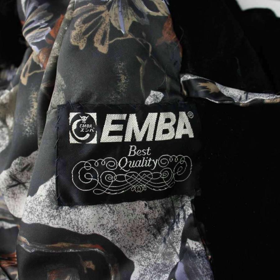エンバ EMBA ミンクファー コート ノーカラー ハーフ 毛皮 黒 ブラック