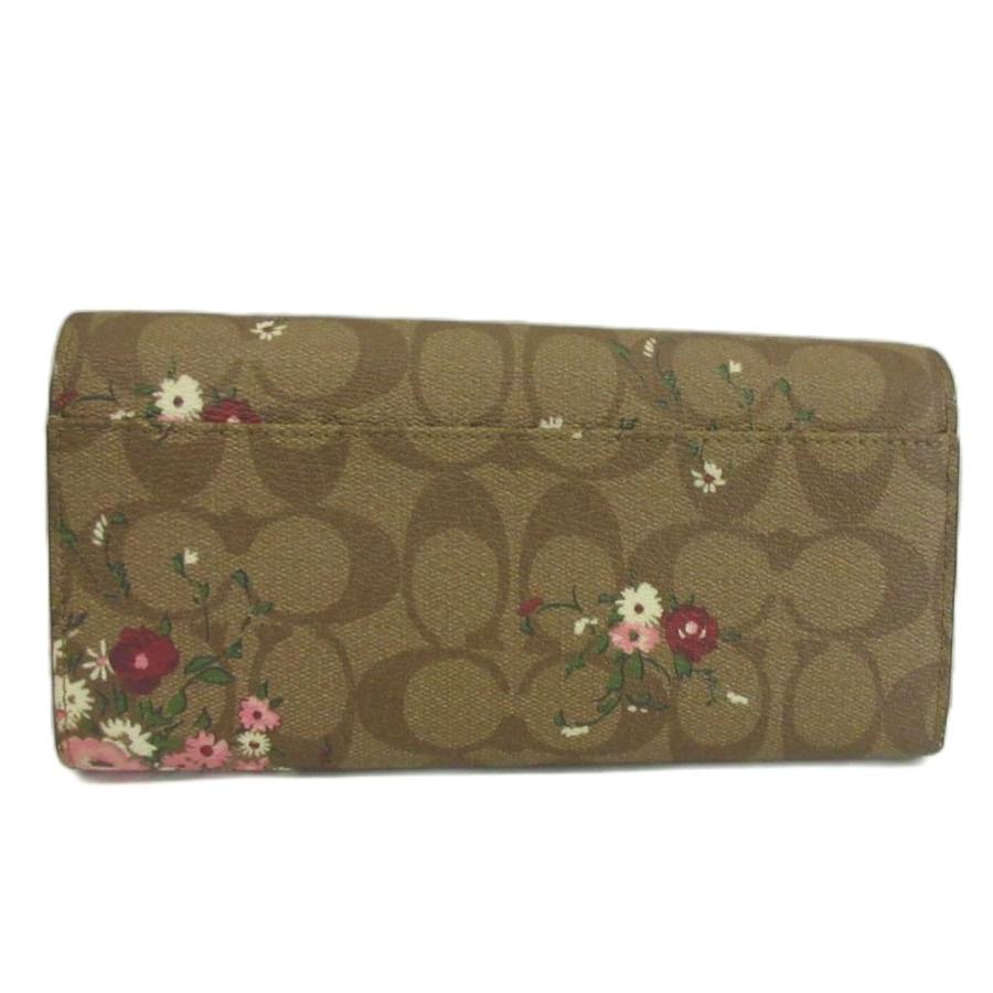 COACH（コーチ） 長財布 二つ折り PVC レザー シグネチャー 花柄 ロゴ
