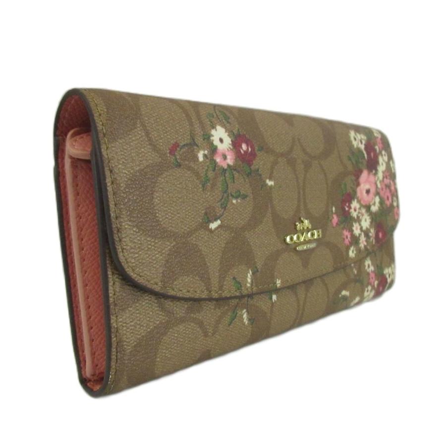 COACH（コーチ） 長財布 二つ折り PVC レザー シグネチャー 花柄 ロゴ