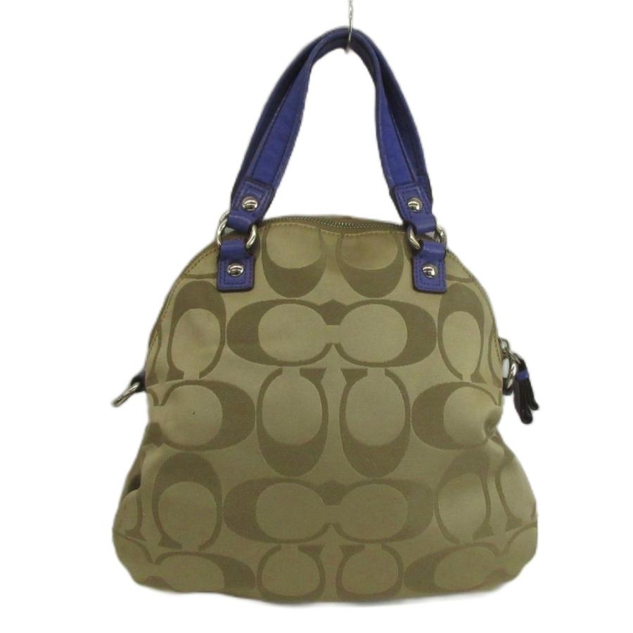 COACH（コーチ） ポピー Poppy ハンドバッグ サテンキャンバス レザー 