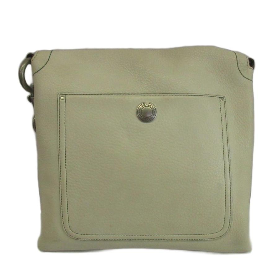 COACH（コーチ） ショルダーバッグ レザー フラップ ロゴ 白 ホワイト