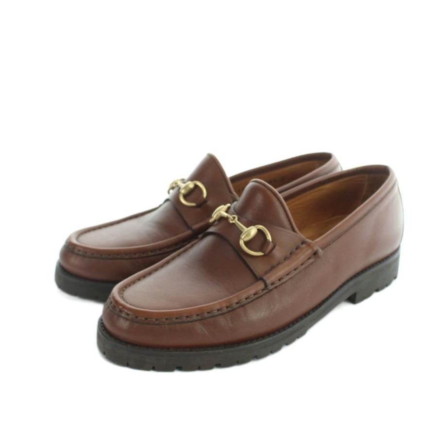 GUCCI（グッチ） ローファー モカシン ホースビット レザー ロゴ 36.5 