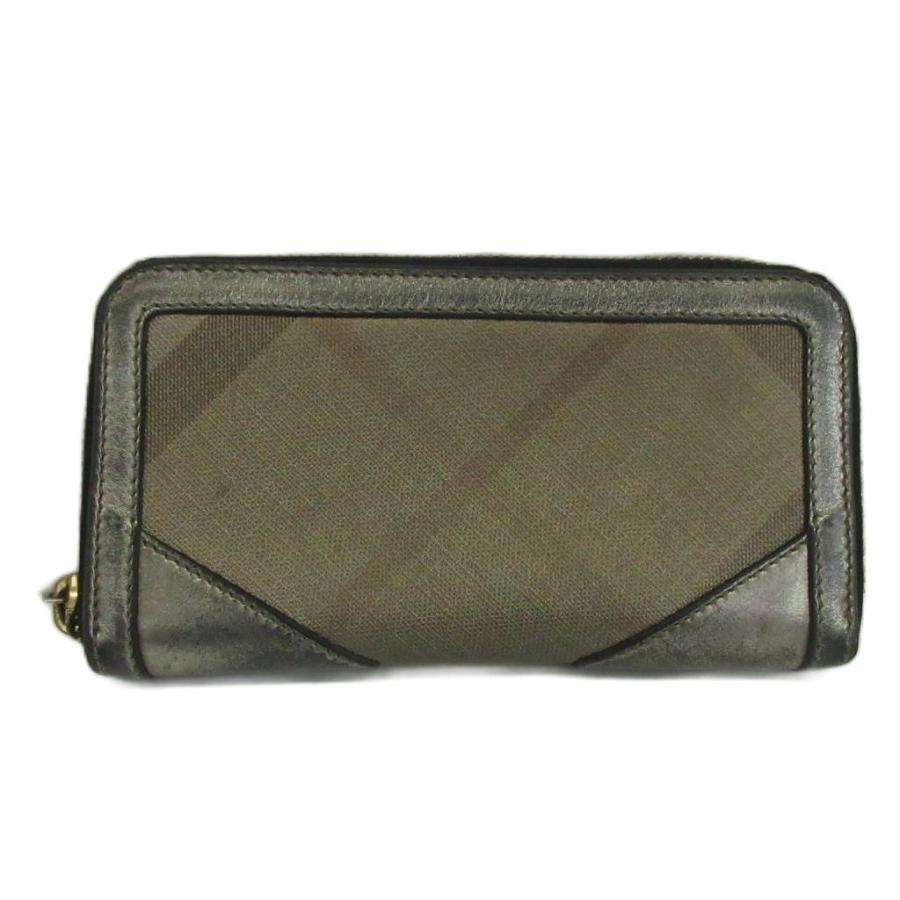 BURBERRY（バーバリー） 長財布 PVC 牛革 レザー ラウンドファスナー