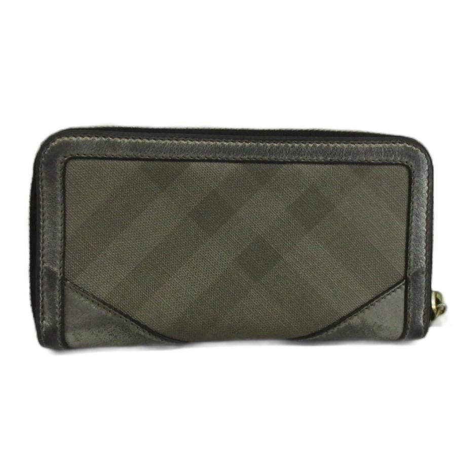 BURBERRY（バーバリー） 長財布 PVC 牛革 レザー ラウンドファスナー