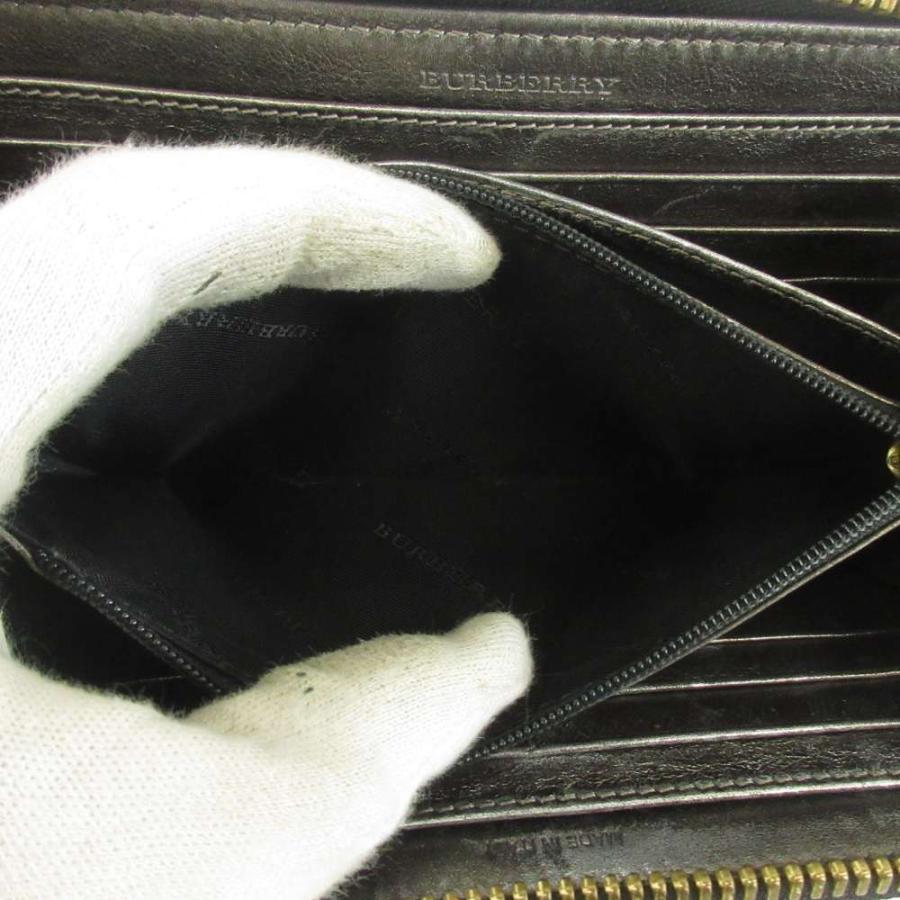 BURBERRY（バーバリー） 長財布 PVC 牛革 レザー ラウンドファスナー