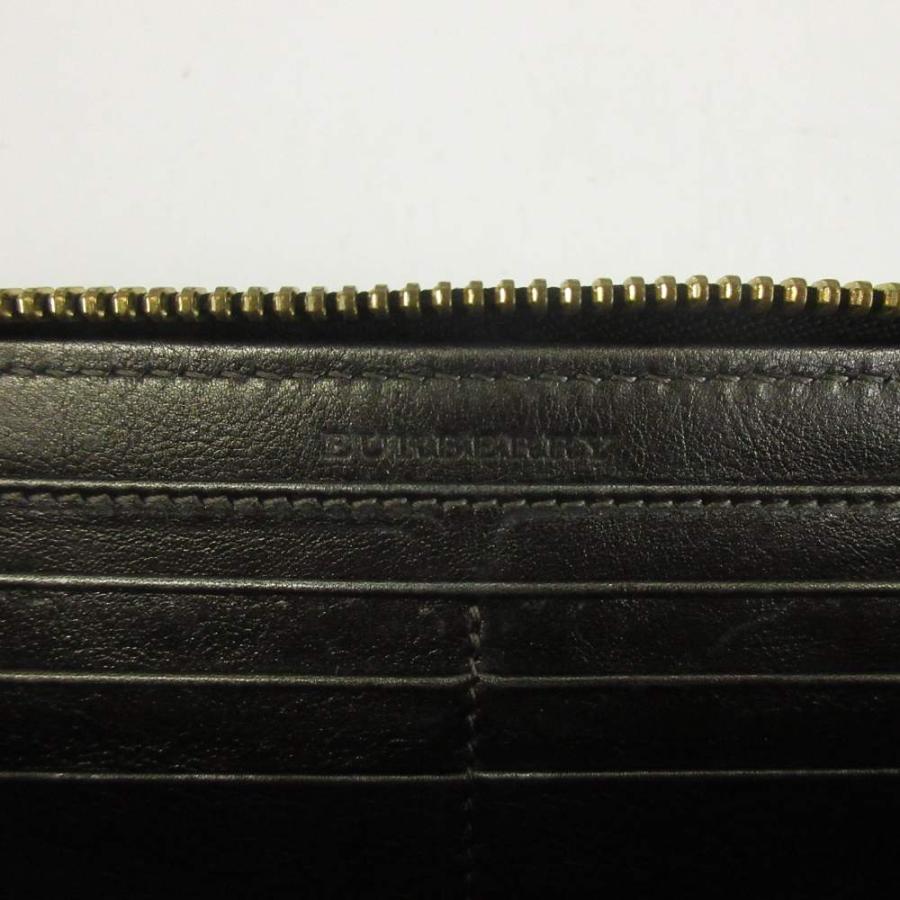 BURBERRY（バーバリー） 長財布 PVC 牛革 レザー ラウンドファスナー