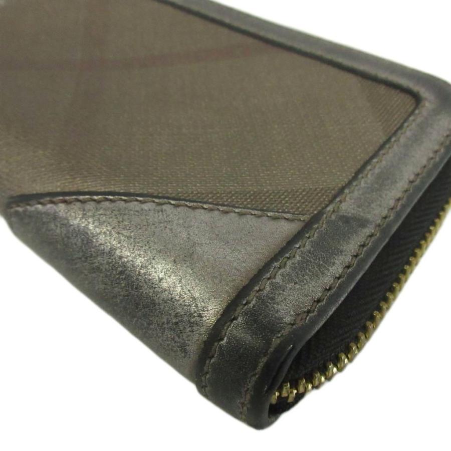 BURBERRY（バーバリー） 長財布 PVC 牛革 レザー ラウンドファスナー