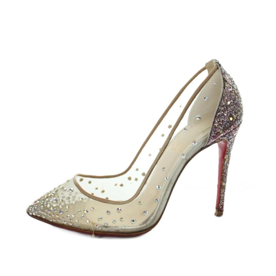 クリスチャンルブタン　パンプス　メッシュ　ストーン　ベージュ　21cm ④ Christian Louboutin（クリスチャンルブタン） パンプス メッシュ