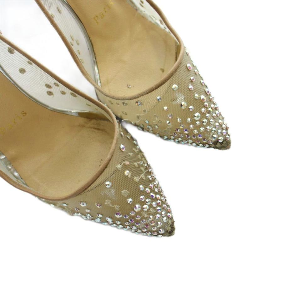 クリスチャンルブタン　パンプス　メッシュ　ストーン　ベージュ　21cm ④ Christian Louboutin（クリスチャンルブタン） パンプス メッシュ