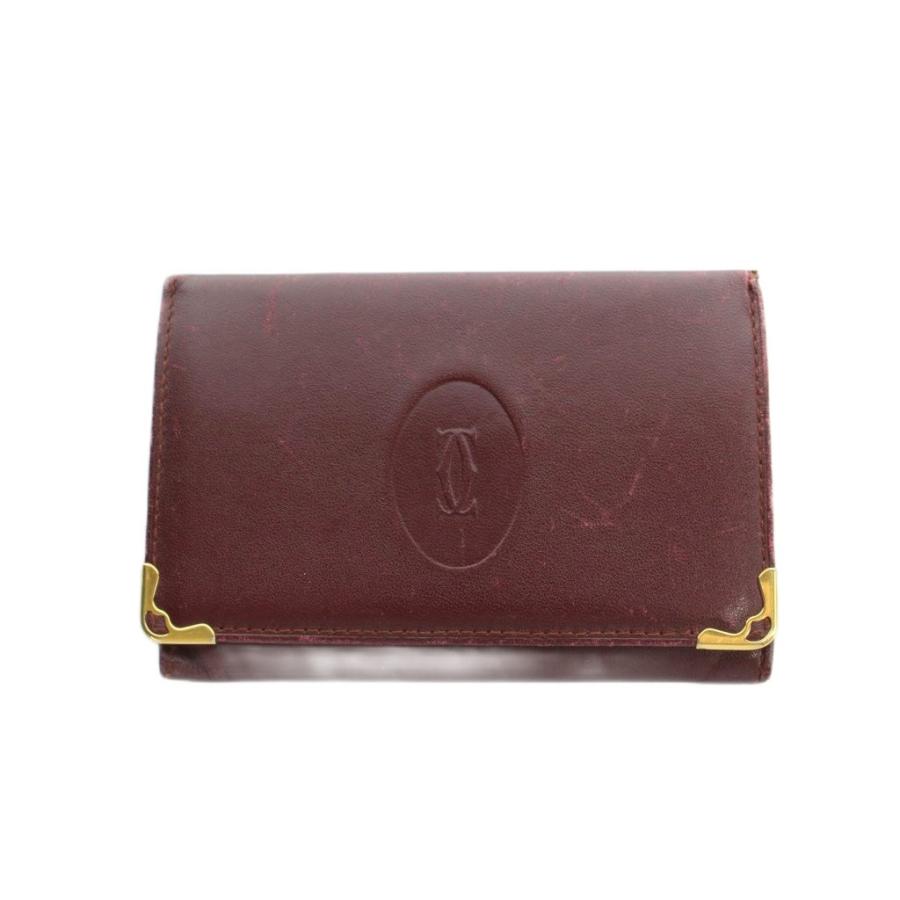 Cartier（カルティエ） カードケース 名刺入れ レザー ロゴ 赤 レッド