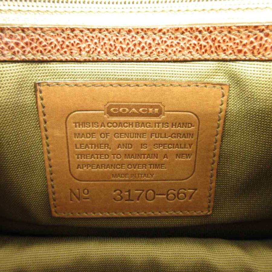 美品 COACH コーチ☆シボ革 ロゴ型押しショルダーバッグ レザー ブラウン COACH（コーチ） オールドコーチ ヴィンテージ イタリア製 3170-667