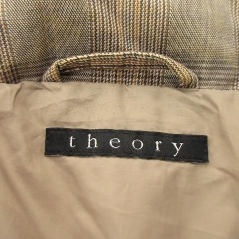 theory（セオリー） ダウンジャケット 上着 38 ベージュ チェック柄