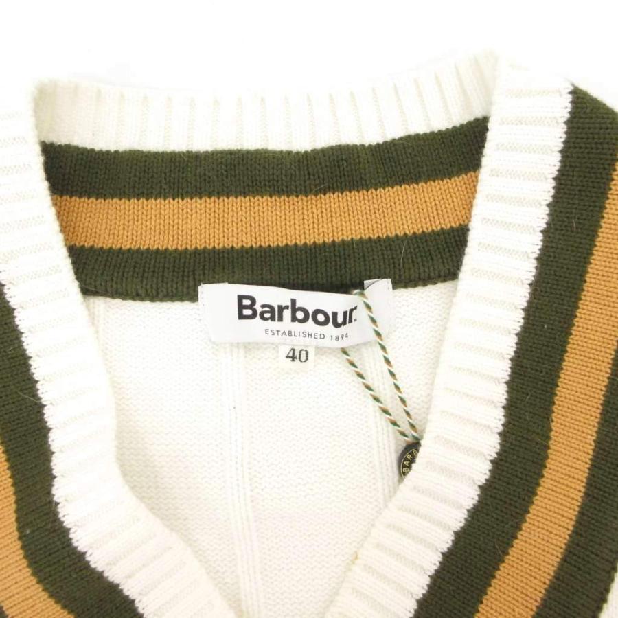バブアー Barbour ニット セーター 40 白 ホワイト スクール チルデン 