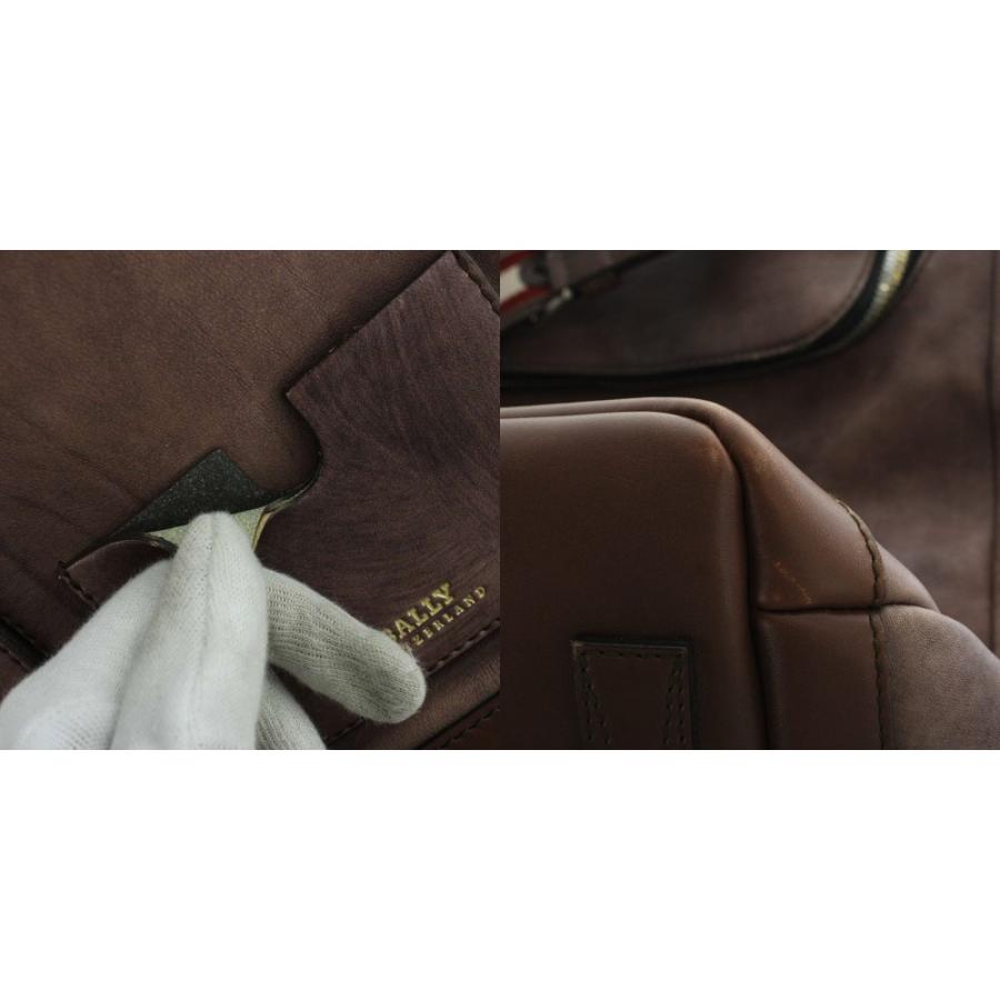 【美品】バリー ボストンバッグ 2way パンチング レザー ブラウン Bally（バリー） ボストンバッグ ショルダー 2WAY ハンド レザー ロゴ