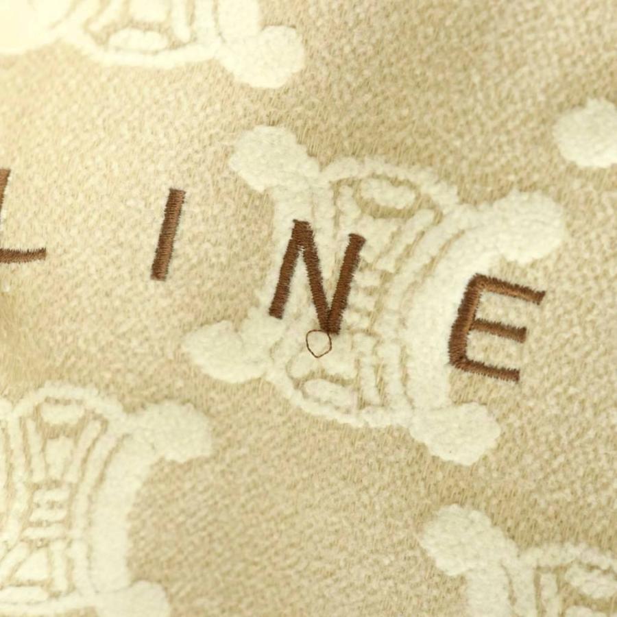 CELINE セリーヌ バスタオル マカダム柄 ロゴ 大判 ベージュ 綿 CELINE（セリーヌ） バスタオル マカダム柄 ロゴ刺繍 140cm×70cm