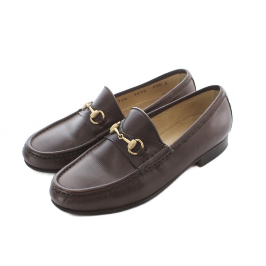 GUCCI（グッチ） ローファー モカシン レザー 本革 35.5 22.5cm ダーク