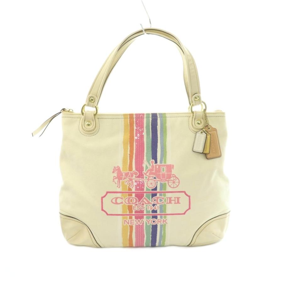 COACH（コーチ） トートバッグ キャンバス ロゴプリント アイボリー 