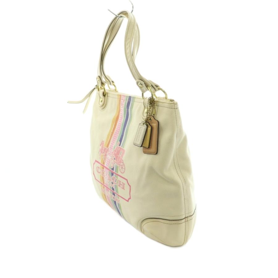 COACH（コーチ） トートバッグ キャンバス ロゴプリント アイボリー 