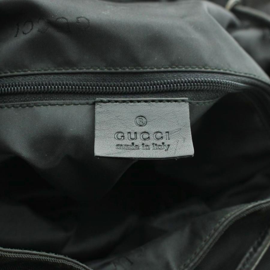 GUCCI（グッチ） リュックサック デイバッグ ナイロン ロゴプレート 黒