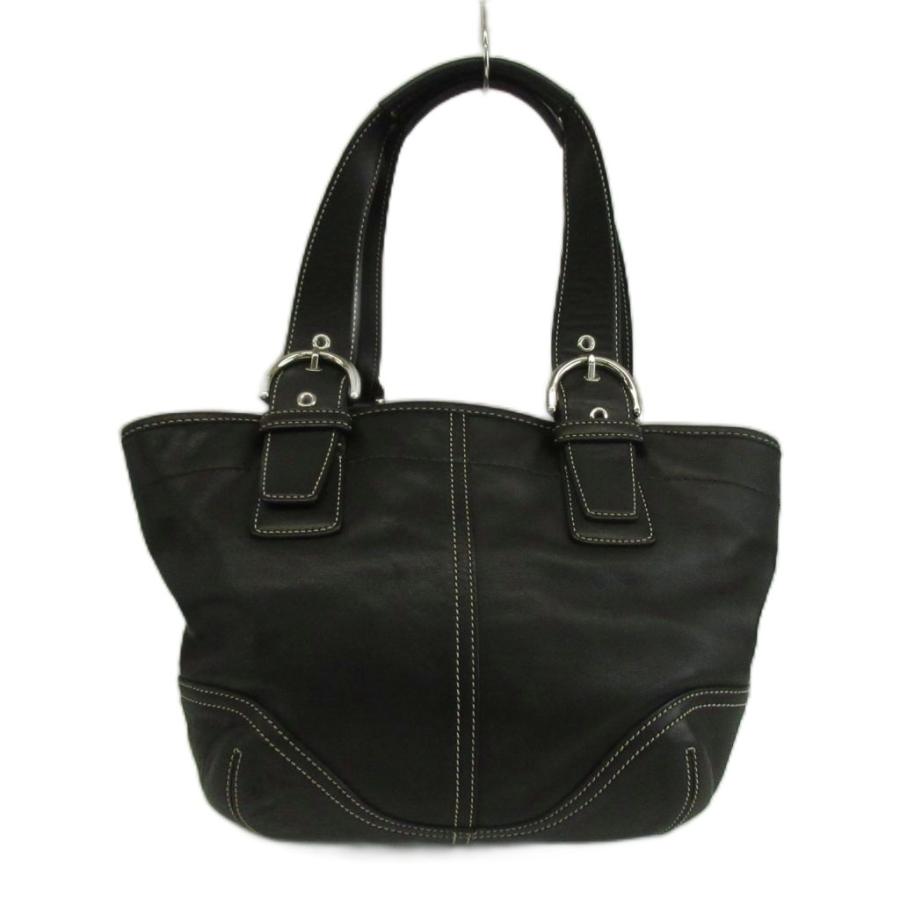【美品】 COACH コーチ ソーホー シグネチャー トートバッグ ブラック COACH（コーチ） ソーホー レザー トートバッグ ハンド 黒 ブラック