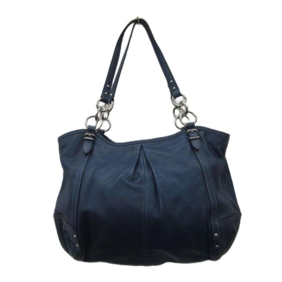 コーチ　ハンドバッグ　ビジネス　青 COACH（コーチ） トートバッグ ハンドバッグ レザー 青 ブルー