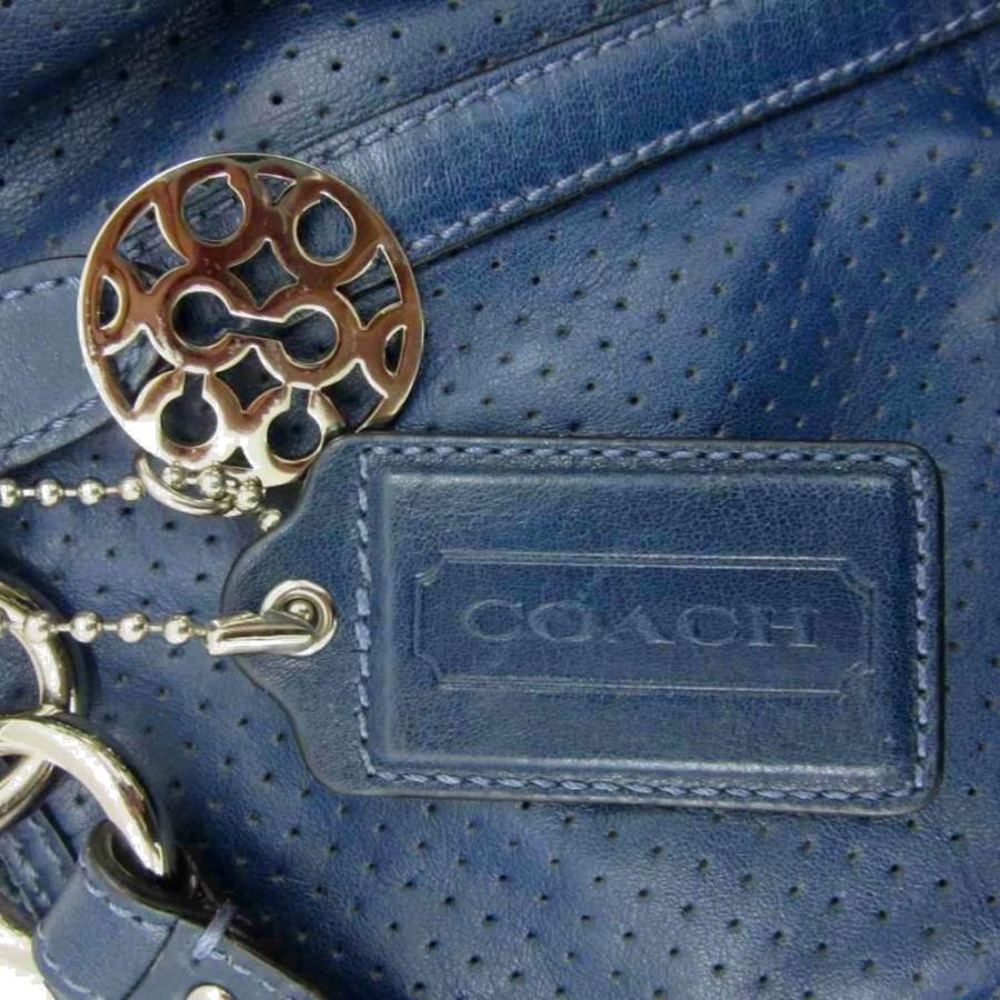 COACH（コーチ） トートバッグ ハンドバッグ レザー 青 ブルー