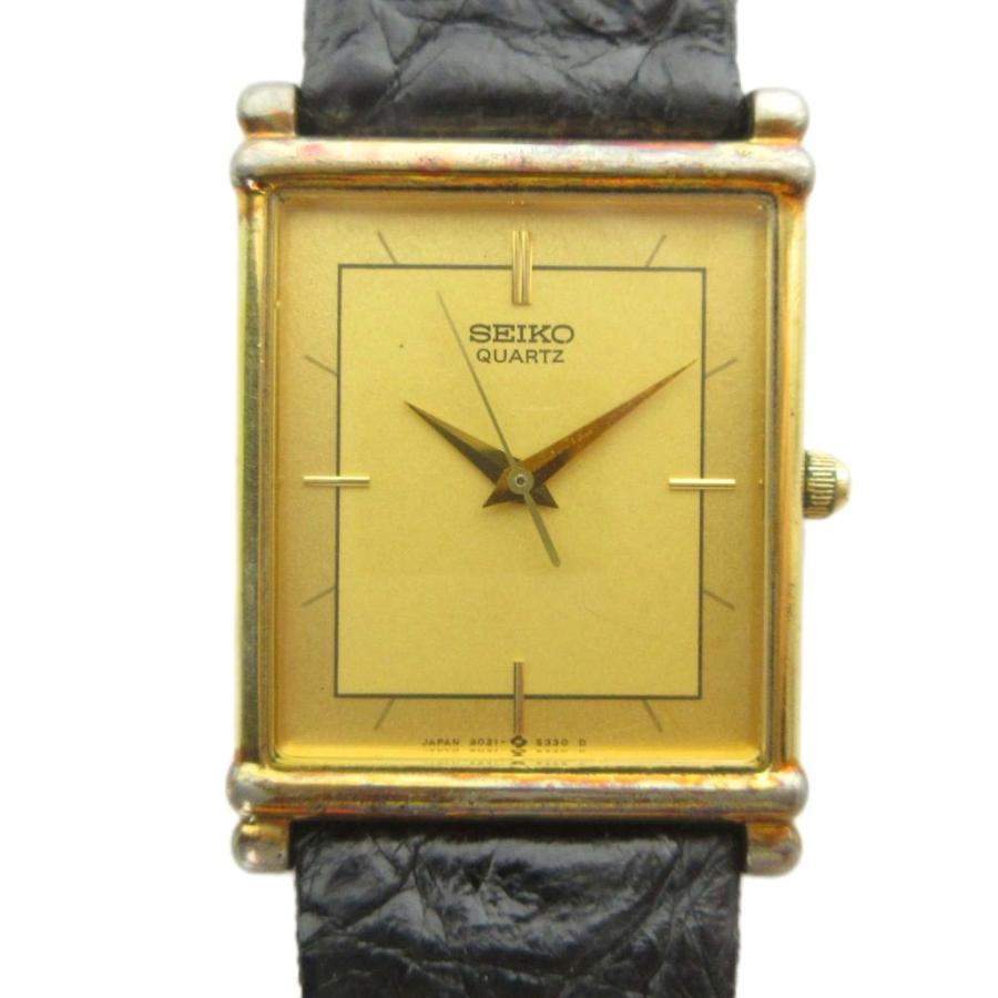 SEIKO QUARTZ 9021-5270 スクエア ゴールド セイコー SEIKO 9021-5270 腕時計 クォーツ ウォッチ スクエア レザー