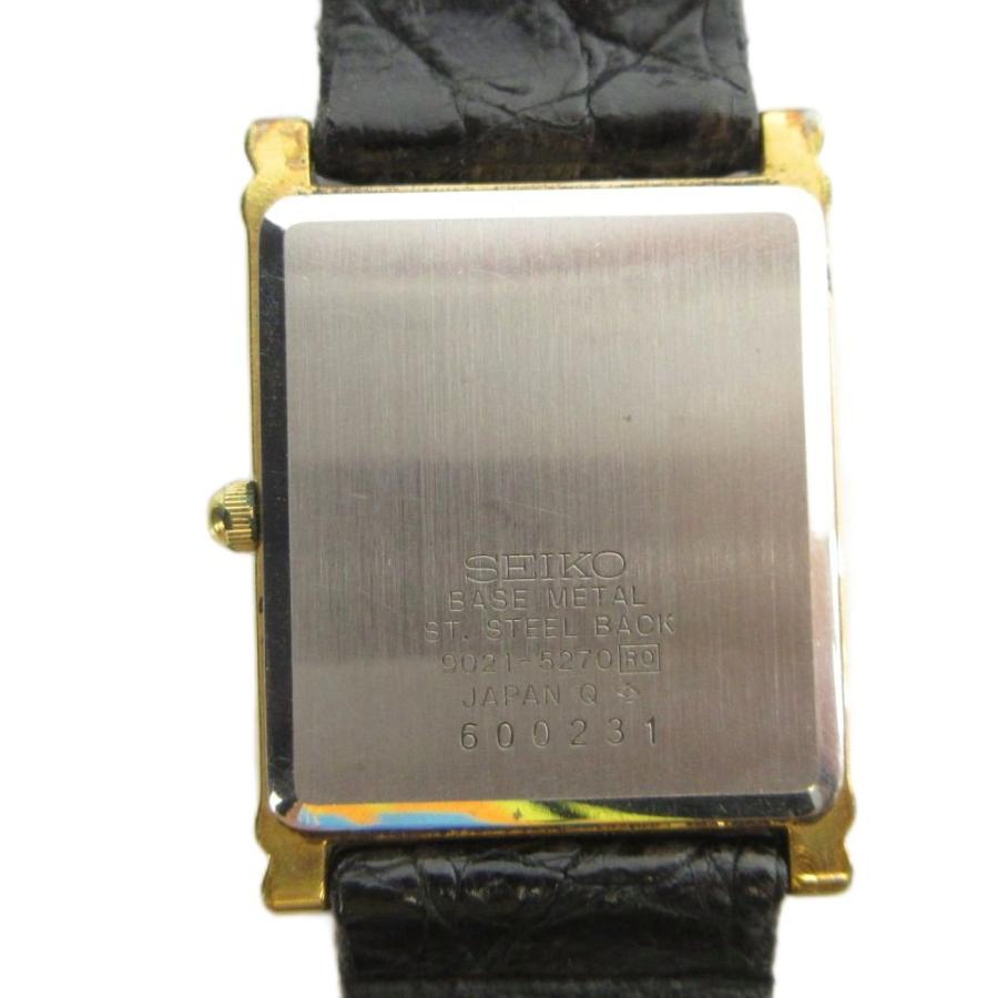 SEIKO QUARTZ 9021-5270 スクエア ゴールド セイコー SEIKO 9021-5270 腕時計 クォーツ ウォッチ スクエア レザー