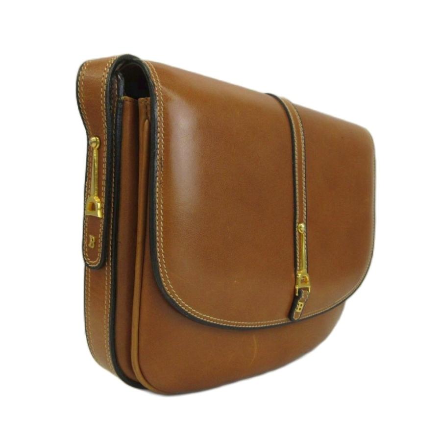 Bally（バリー） ショルダーバッグ レザー ステッチ Bロゴ ゴールド