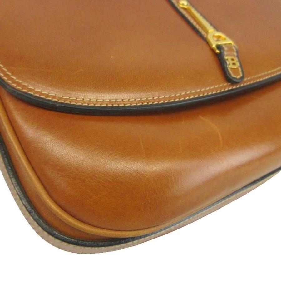 Bally（バリー） ショルダーバッグ レザー ステッチ Bロゴ ゴールド