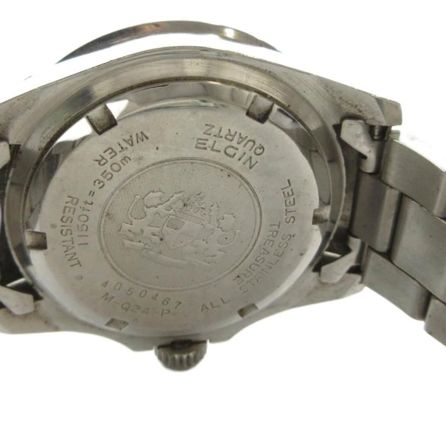 エルジン ELGIN M-Q24-P 腕時計 ウォッチ クォーツ クロノグラフ 白