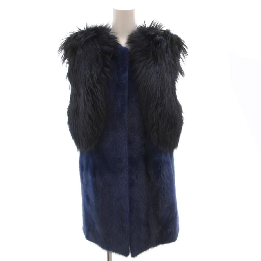 ギラロッシュ Guy Laroche ベスト ミンクファー シルバーフォックス 
