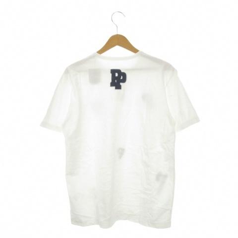 未使用品 パパス Papas Tシャツ M 白 ホワイト 半袖 ロゴ ヘンリー 