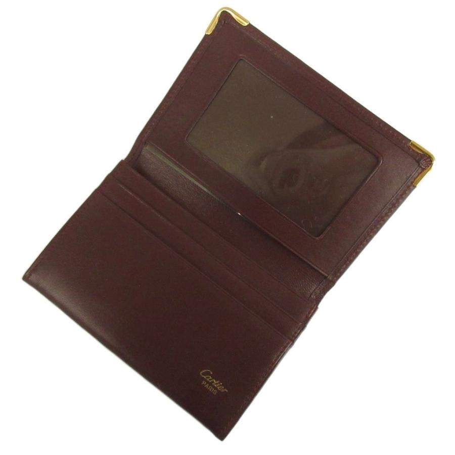 ＊極美品＊カルティエ マストライン 名刺入れ パスケース カードケース ボルドー Cartier（カルティエ） マストライン カードケース 名刺入れ レザー