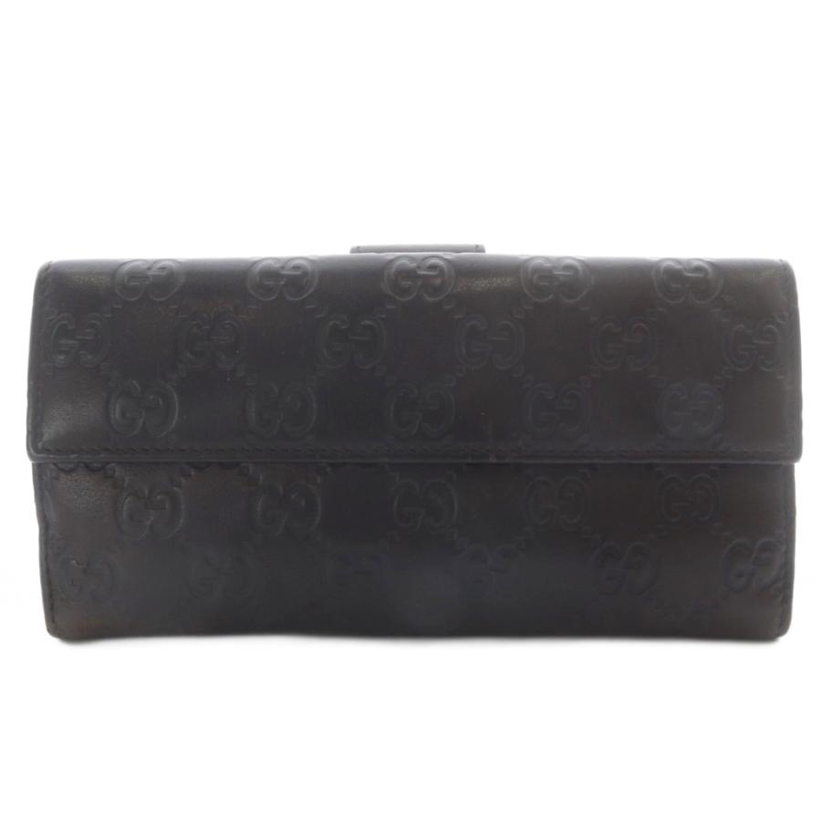GUCCI（グッチ） シマライン 長財布 二つ折り GG柄 レザー ダーク 