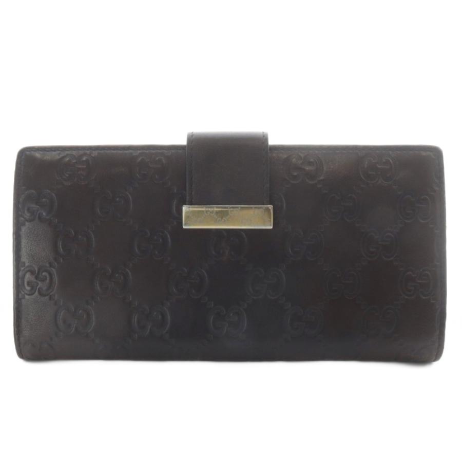 GUCCI ダークブラウン 長財布　シマライン GUCCI（グッチ） シマライン 長財布 二つ折り GG柄 レザー ダーク