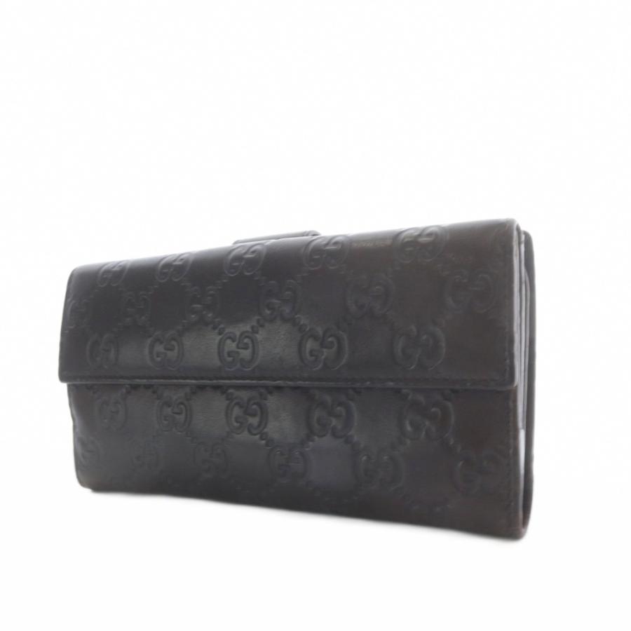 GUCCI ダークブラウン 長財布　シマライン GUCCI（グッチ） シマライン 長財布 二つ折り GG柄 レザー ダーク