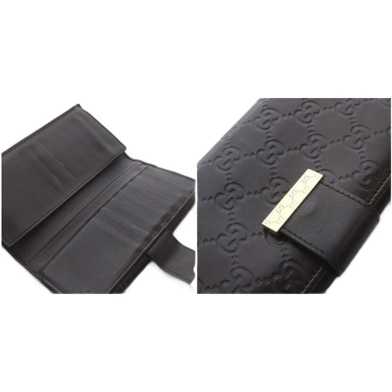 GUCCI ダークブラウン 長財布　シマライン GUCCI（グッチ） シマライン 長財布 二つ折り GG柄 レザー ダーク