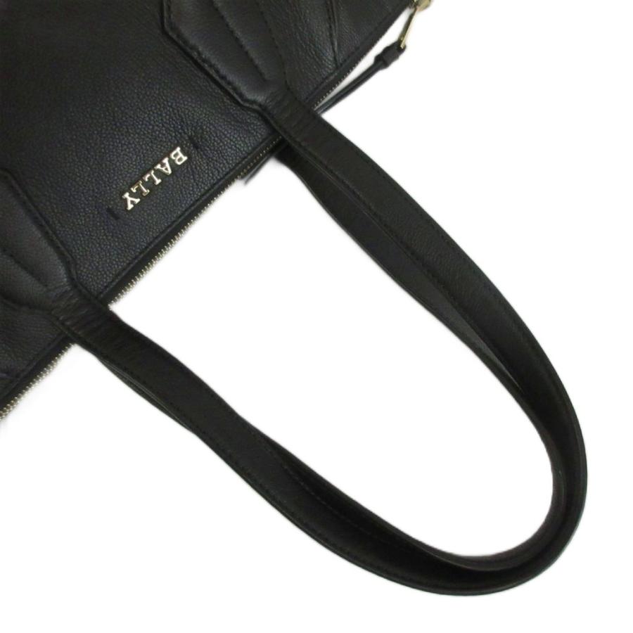 【美品】BALLY バリー　トートバック　レザー　金具　ロゴ　A4収納　肩掛け Bally（バリー） トートバッグ 肩掛け レザー ロゴ ゴールド金具 黒