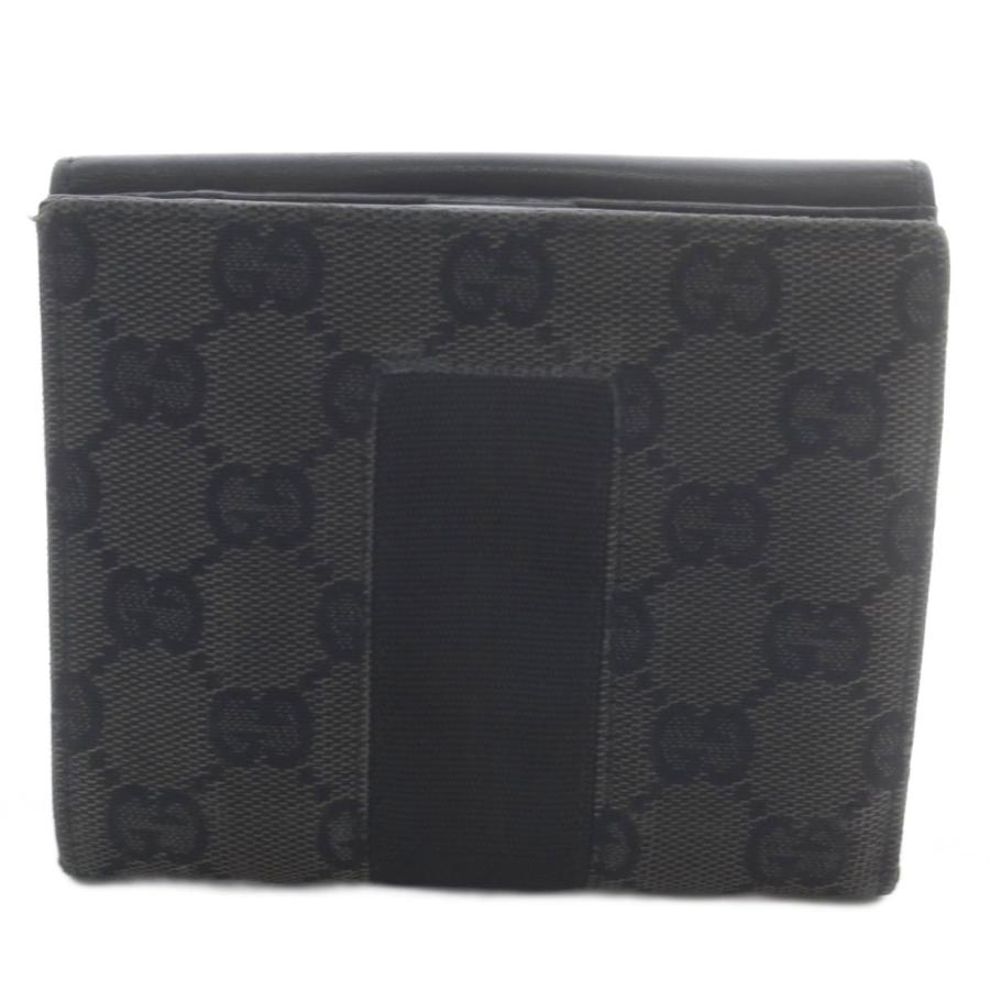 GUCCI（グッチ） 財布 二つ折り GGキャンバス レザー ブラック /YO13