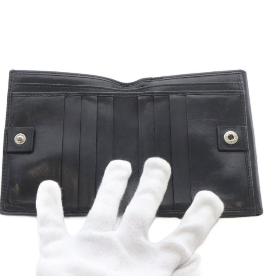 GUCCI（グッチ） 財布 二つ折り GGキャンバス レザー ブラック /YO13