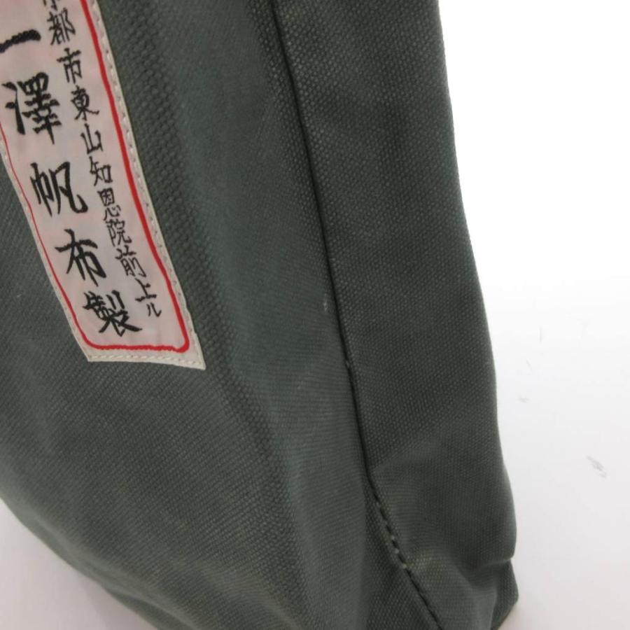 一澤帆布製 トートバッグ 手提げ キャンバス ロゴ 緑 グリーン /FF