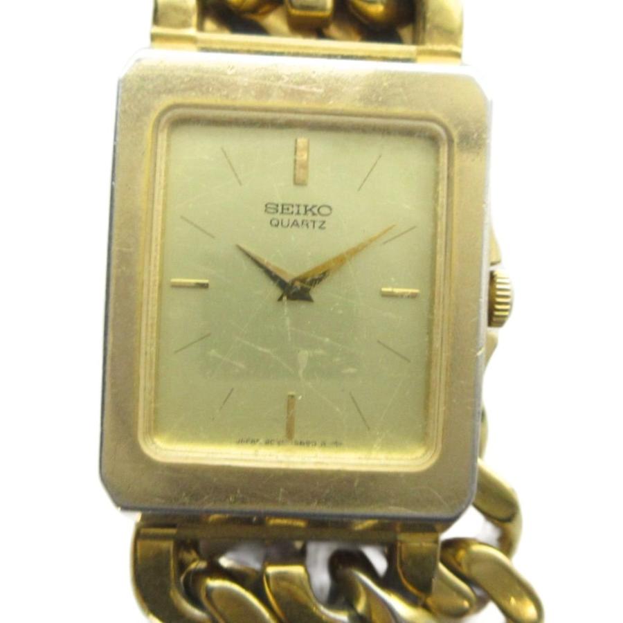 稼働 SEIKO QUARZ セイコー クォーツ チェーン 喜平 セイコー SEIKO 2C20-6410 腕時計 喜平チェーンブレス ウォッチ