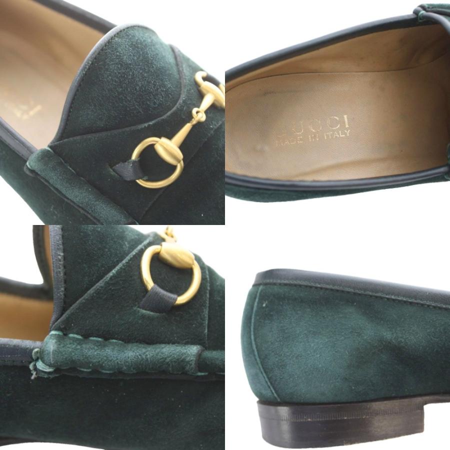 GUCCI（グッチ） ローファー モカシン 38.5 25cm 緑 グリーン スエード