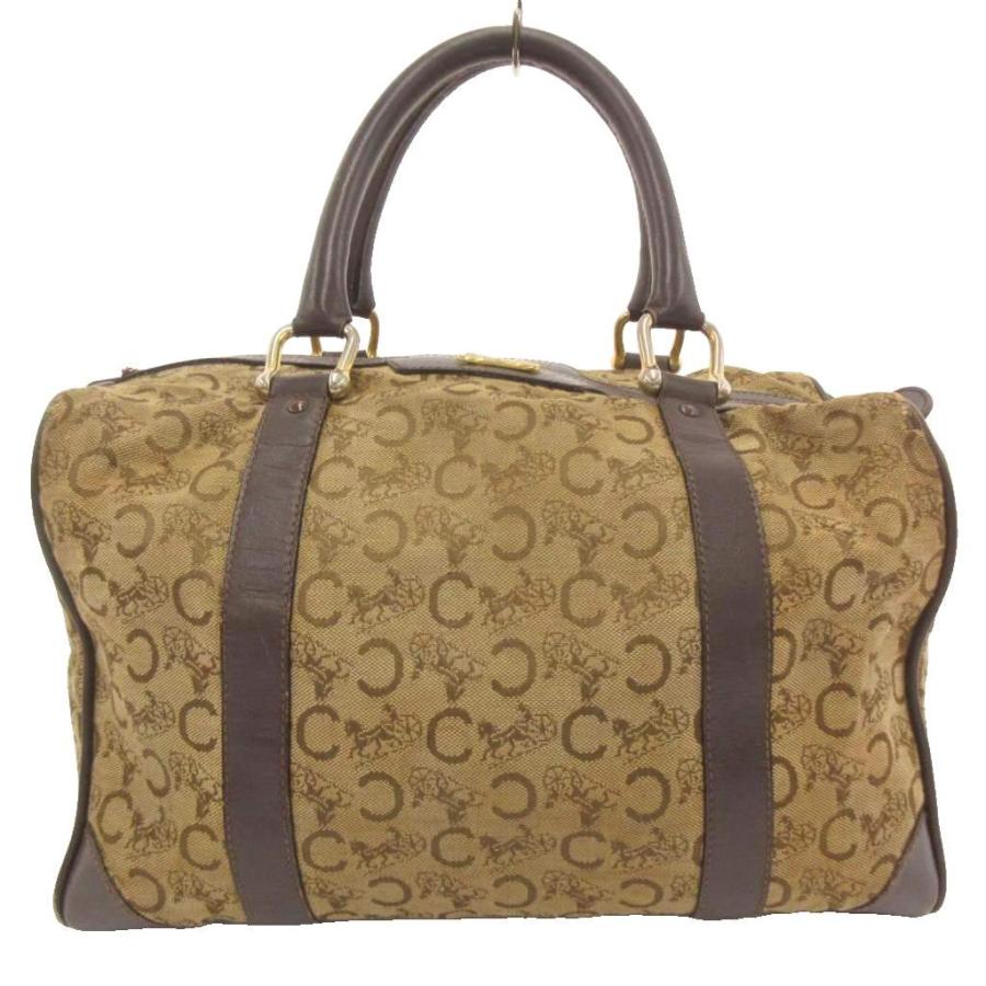 CELINE　セリーヌ　 マカダム柄 ハラコ ハンドバッグ ミニボストン CELINE（セリーヌ） ハンドバッグ ミニボストン 手提げ 茶 ブラウン