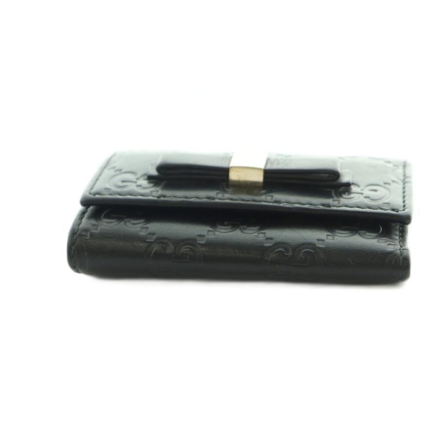 GUCCI グッチ シマ キーケース リボン GG 6連 BLACK 金具 GUCCI（グッチ） キーケース グッチシマ 6連 GGロゴエンボス リボン 黒