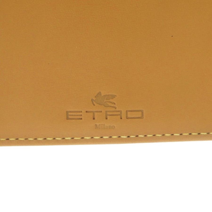 ETRO（エトロ） 長財布 二つ折り 小銭入れ レザー切替 ペイズリー柄