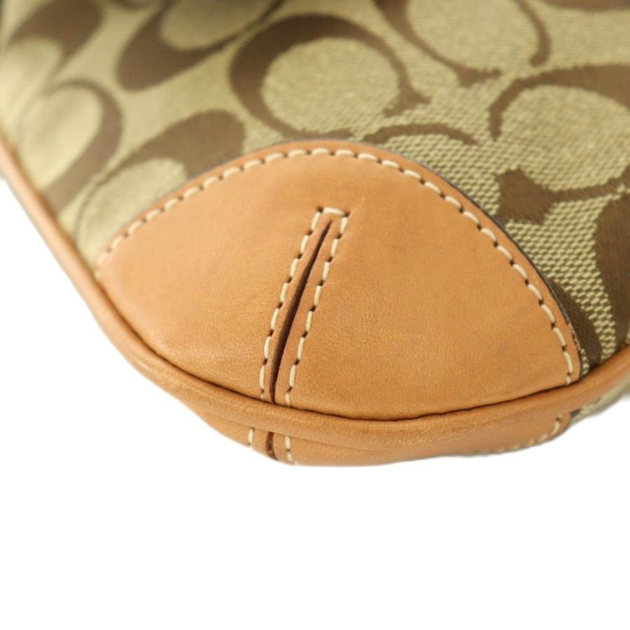 週末限定コーチ ショルダーバッグ ベージュ ロゴ柄 COACH（コーチ） ショルダーバッグ キャンバス レザー 切替 ロゴ